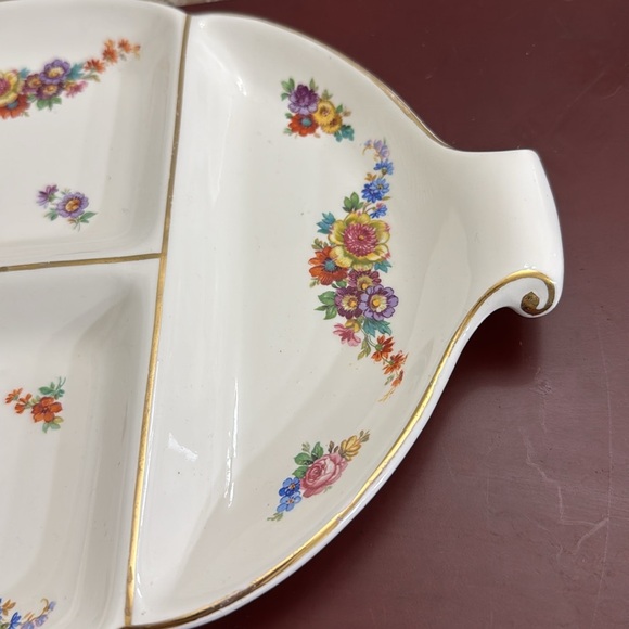 Vintage 1930s Erphila Art Pottery Dresser/Perfume Tray. Colorful Flowers Set - Picture 4 of 8